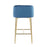 LumiSource Fran Counter Stool, Set of 2, Gold Steel/Blue Velvet