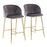 LumiSource Fran Counter Stool, Set of 2, Gold Steel/Grey Velvet - B26-FRANAUVGY2