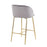 LumiSource Fran Counter Stool, Set of 2, Gold Steel/Grey Velvet