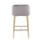 LumiSource Fran Counter Stool, Set of 2, Gold Steel/Grey Velvet