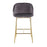 LumiSource Fran Counter Stool, Set of 2, Gold Steel/Grey Velvet