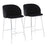 LumiSource Fran Counter Stool, Set of 2 in Chrome/Black Velvet - B26-FRANVBK2