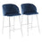 LumiSource Fran Counter Stool, Set of 2 in Chrome/Blue Velvet - B26-FRANVBU2
