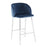 LumiSource Fran Counter Stool, Set of 2 in Chrome/Blue Velvet