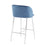 LumiSource Fran Counter Stool, Set of 2 in Chrome/Blue Velvet