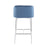 LumiSource Fran Counter Stool, Set of 2 in Chrome/Blue Velvet