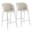 LumiSource Fran Counter Stool, Set of 2 in Chrome/Cream Velvet - B26-FRANVCR2