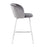 LumiSource Fran Counter Stool, Set of 2 in Chrome/Grey Velvet