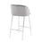LumiSource Fran Counter Stool, Set of 2 in Chrome/Grey Velvet