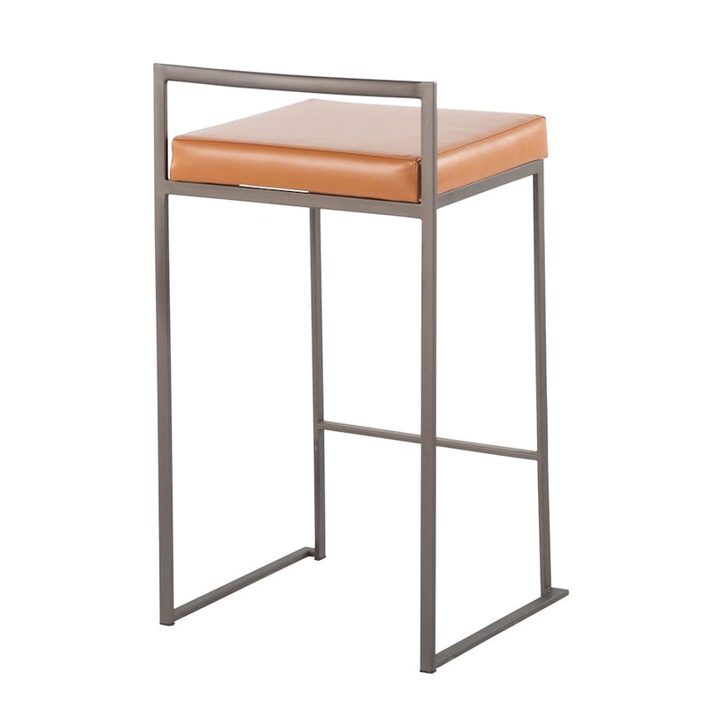 LumiSource Fuji Stacker Counter Stool, Set of 2, Antique/Camel