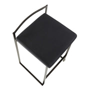 LumiSource Fuji Stackable Counter Stool Set of 2 | Contemporary Black Metal and Black Velvet | Kitchen Island & Dining Counter | Model B26-FUJIBKVBK2
