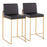 LumiSource Fuji High Back Counter Stool, Set of 2, Gold/Black - B26-FUJIHBAUBK2