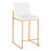 LumiSource Fuji High Back Counter Stool, Set of 2, Gold/White