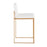 LumiSource Fuji High Back Counter Stool, Set of 2, Gold/White