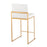 LumiSource Fuji High Back Counter Stool, Set of 2, Gold/White
