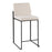 LumiSource Fuji High Back Counter Stool, Set of 2, Black/Beige