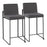 LumiSource Fuji High Back Counter Stool, Set/2, BK/Charcoal - B26-FUJIHBBKFCHAR2