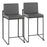 LumiSource Fuji High Back Counter Stool, Set of 2, Black/Grey - B26-FUJIHBBKGY2