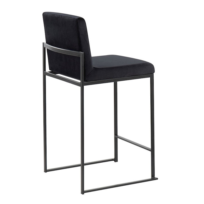LumiSource Fuji High Back Counter Stool, Set of 2, Black