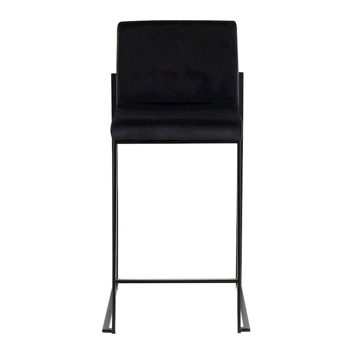 LumiSource Fuji High Back Counter Stool, Set of 2, Black
