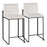 LumiSource Fuji High Back Counter Stool, Set/2, BK/WH Velvet - B26-FUJIHBBKVW2