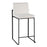 LumiSource Fuji High Back Counter Stool, Set of 2, Black/WH Velvet