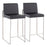 LumiSource Fuji High Back Counter Stool, Set of 2, Steel/Black - B26-FUJIHBSSBK2