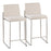 LumiSource Fuji High Back Counter Stool, Set/2, Steel/Beige - B26-FUJIHBSSFBG2