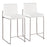 LumiSource Fuji High Back Counter Stool, Set/2, Steel/WHV - B26-FUJIHBSSVW2