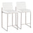 LumiSource Fuji High Back Counter Stool, Set of 2, Steel/White - B26-FUJIHBSSW2