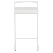 LumiSource Fuji 31in Counter Stool Set of 2 | Contemporary White Metal Frame with White Velvet Seat | Kitchen Island & Dining | Model B26-FUJIW-VW2