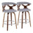 LumiSource Gardenia Counter Stool, Set/2, Walnut/GY/CH - B26-GARD2-SWVRWLLGY2
