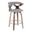 LumiSource Gardenia Counter Stool, Set of 2, Walnut/GY/Chrome