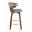 LumiSource Gardenia Counter Stool, Set of 2, Walnut/GY/Chrome