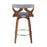 LumiSource Gardenia Counter Stool, Set of 2, Walnut/GY/Chrome