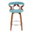 LumiSource Gardenia Counter Stool, Set of 2, Walnut/Teal/Chrome