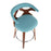 LumiSource Gardenia Counter Stool, Set of 2, Walnut/Teal/Chrome