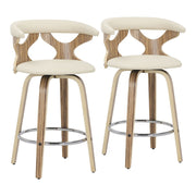 LumiSource Gardenia Counter Stool, Set/2, Zebra/Cream/CH - B26-GARD2-SWVRZBCR2