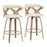 LumiSource Gardenia Counter Stool, Set/2, Zebra/Cream/CH - B26-GARD2-SWVRZBCR2