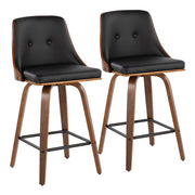 LumiSource Gianna Counter Stool, Set of 2, Walnut/Black - B26-GNN2-SWVXWLBK2