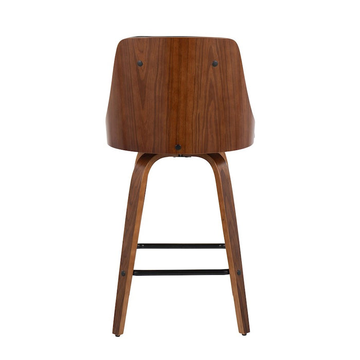 LumiSource Gianna Counter Stool, Set of 2, Walnut/Black