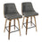 LumiSource Gianna Counter Stool, Set/2, Walnut/Grey/Black - B26-GNN2-SWVXWLGY2
