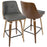LumiSource Gianna Counter Stool, Set of 2, Walnut/Grey/Black