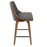 LumiSource Gianna Counter Stool, Set of 2, Walnut/Grey/Black