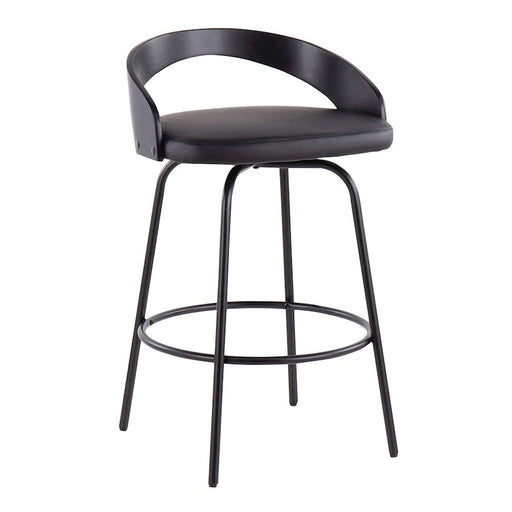 LumiSource Grotto Claire Counter Stool, Set of 2, Black