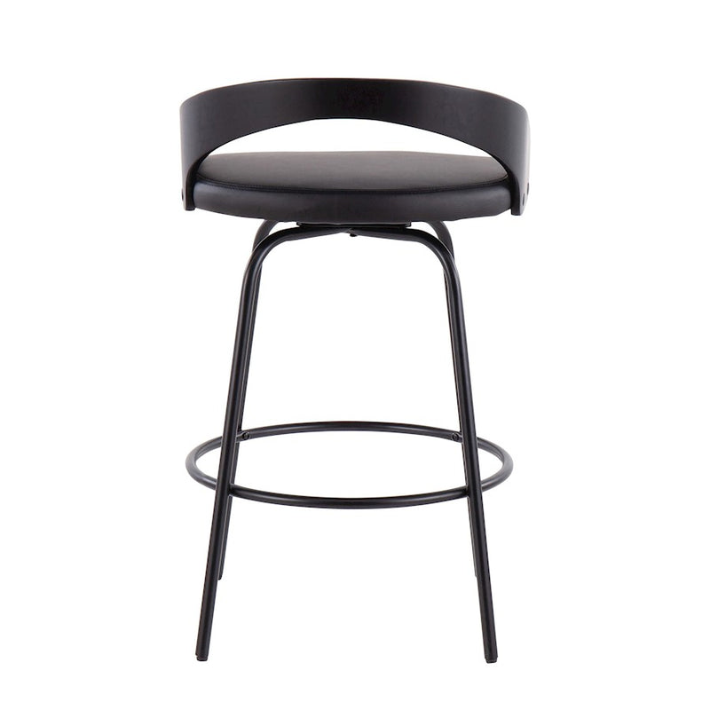 LumiSource Grotto Claire Counter Stool, Set of 2, Black