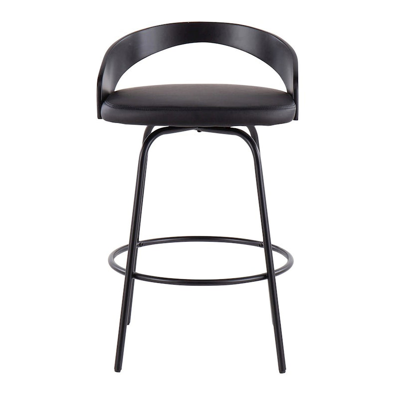 LumiSource Grotto Claire Counter Stool, Set of 2, Black
