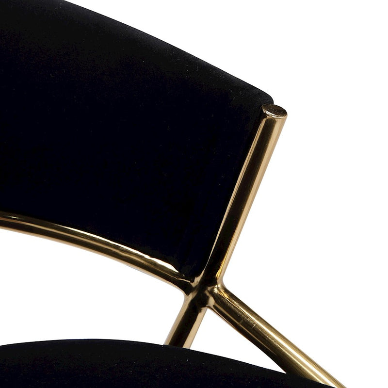 LumiSource Jie Counter Stool, Set of 2, Gold/Black