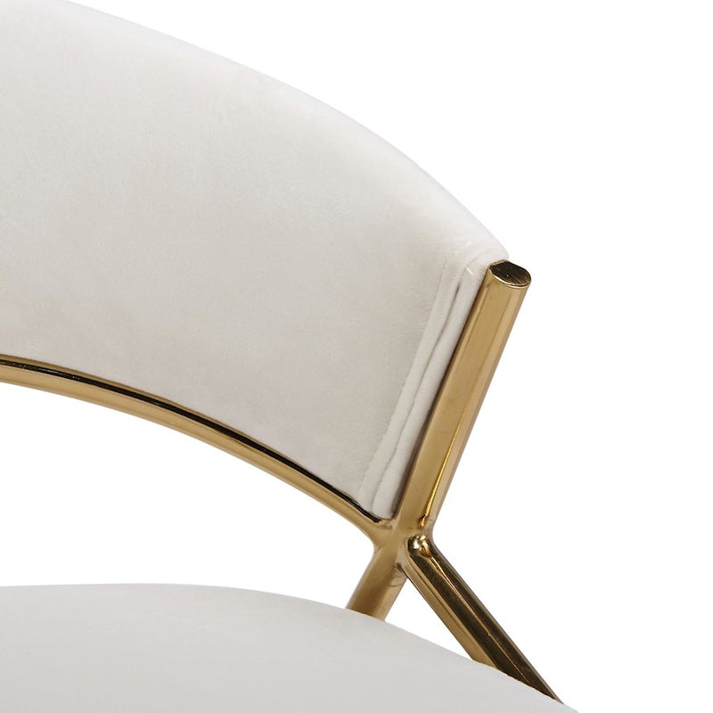 LumiSource Jie Counter Stool, Set of 2, Gold/Cream