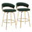 LumiSource Jie Counter Stool, Set of 2, Gold/Green - B26-JIECLAIRE-G2AUVGN2